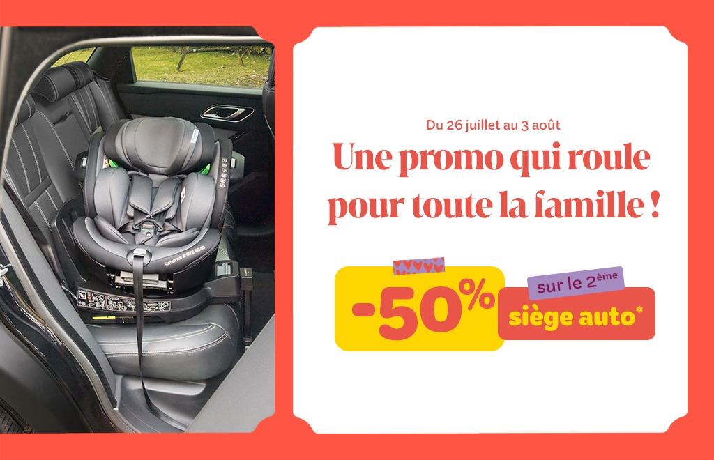1 siège auto acheté = le 2ème à -50%