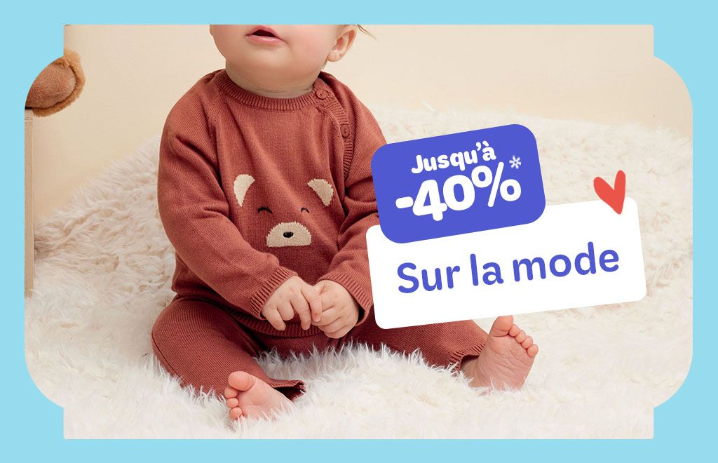 Jusqu'à -40% sur la mode bébé !