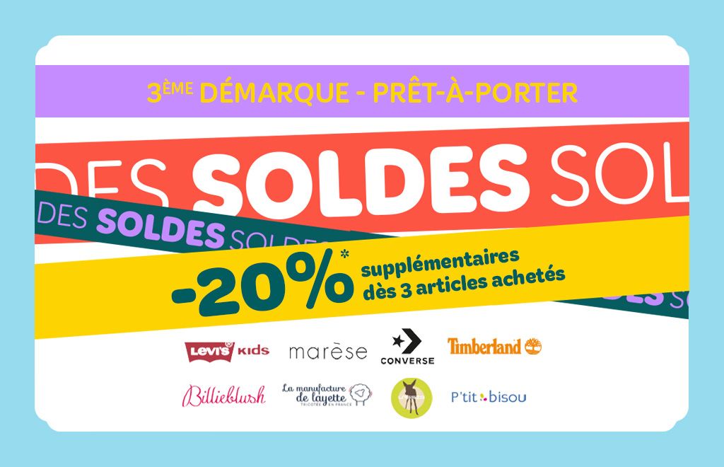 3ème démarque : -20% supp. dès 3 articles achetés