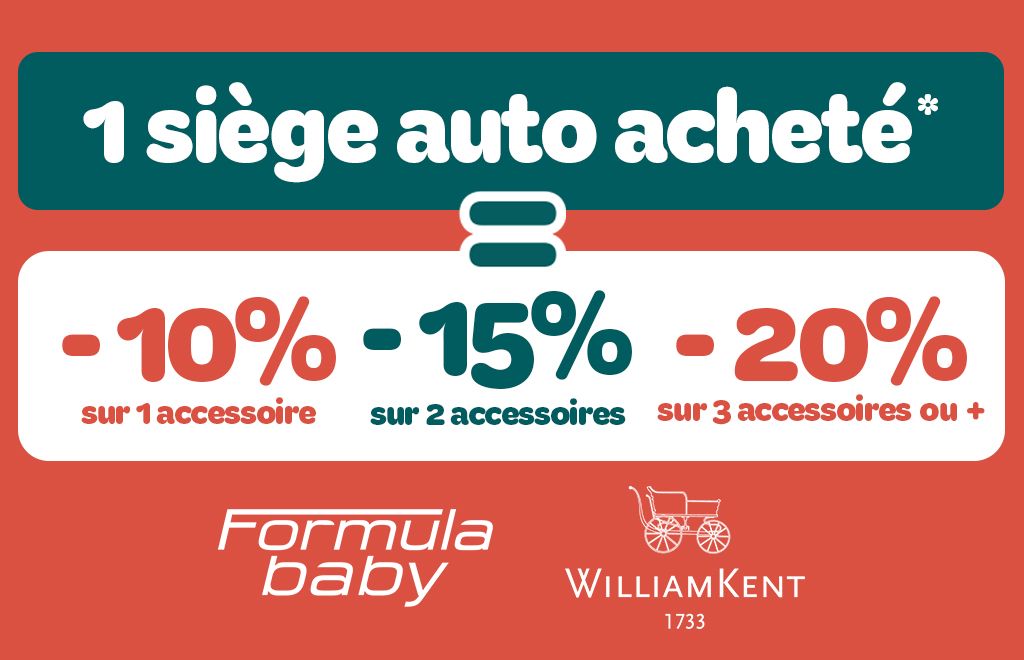 1 siège auto acheté = jusqu'à 20% de réduction !